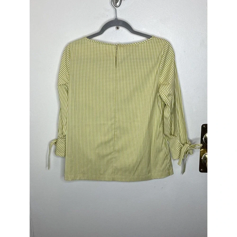 Lafayette 148 New York Margarita Ithaca Gingham Mini Check Blouse Size P (0-2) - Picture 3 of 7